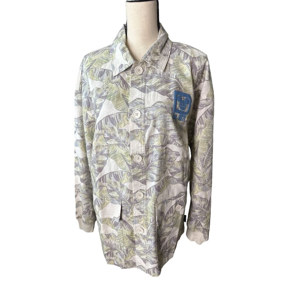 Disney Linen Palms Jacket NEW Shacket Safari Button Front Spirit Jersey Medium